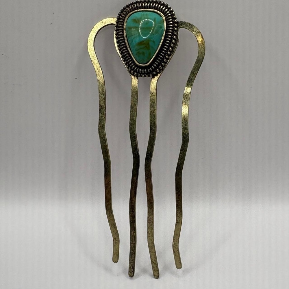 Faux Turquoise Hair Comb western boho whimsy hair clip accessory